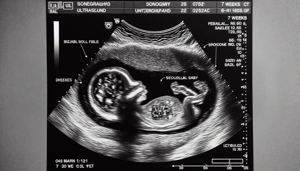 7 week pregnancy sonography ultrasound image