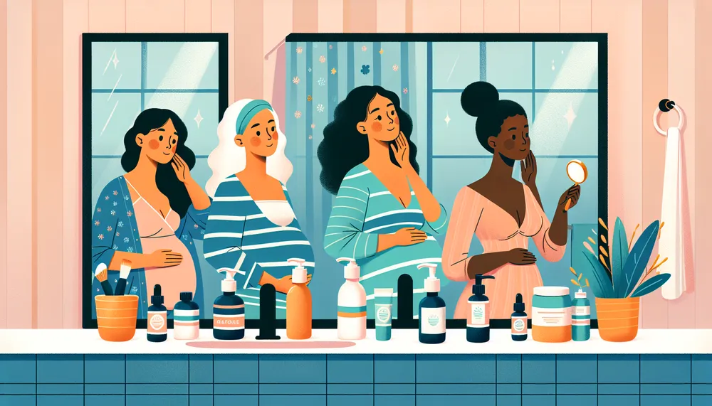 pregnancy skincare tips for moms illustration