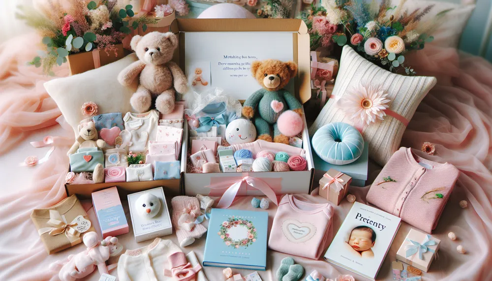 a heartwarming, gentle depiction of mother's day gifts for expecting mothers