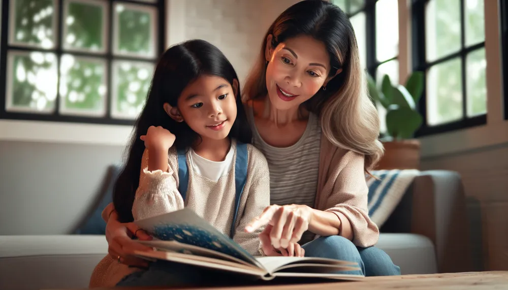 A heartwarming illustration of mother and daughter bonding