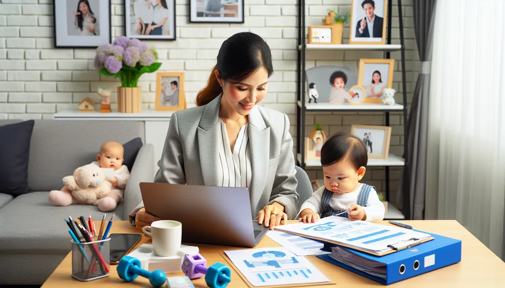 A successful mompreneur managing business and family life