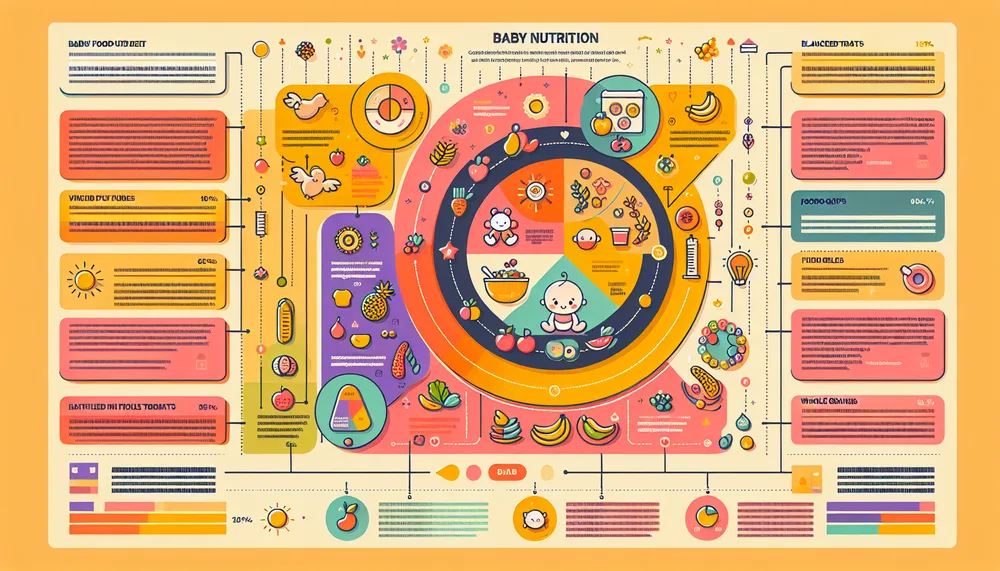 baby nutrition guide, infographic, colorful, welcoming