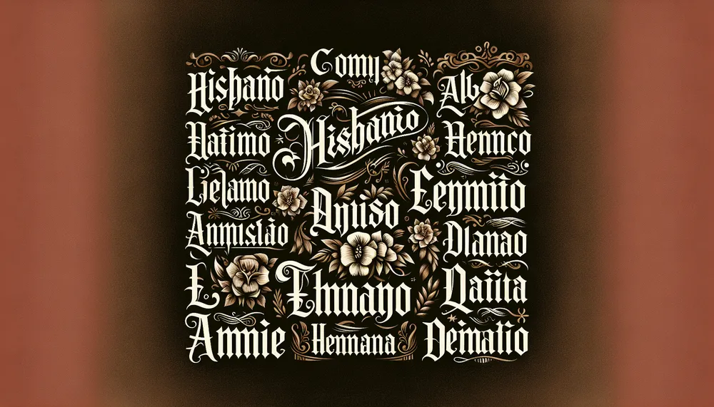 Hispanic names in a beautiful calligraphy font, suggestive of culture and heritage