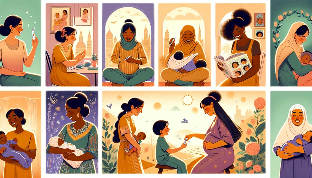 illustration of stages of motherhood