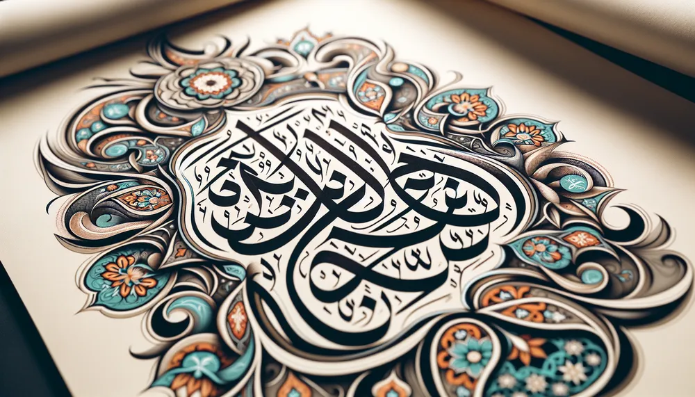 Islamic calligraphy with the name Nayel