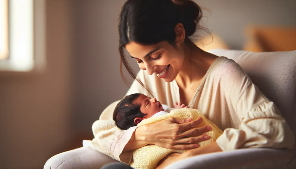 newborn baby with mother