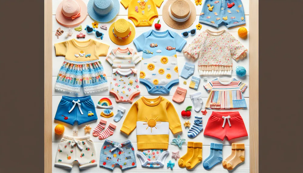 Newborn clothes for summer, featuring bright colors, comfortable fabrics and cute designs