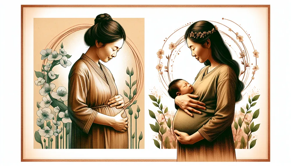 pregnancy and motherhood concept illustration