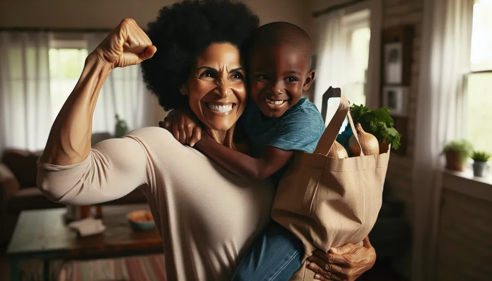 single mother with child showing strength and love