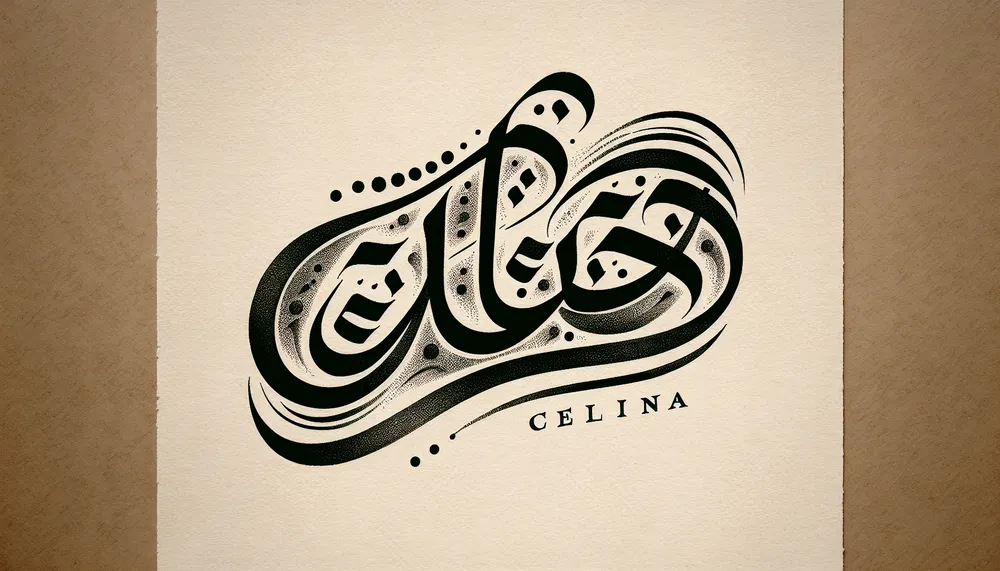 stylized arabic calligraphy of the name 'Celina'